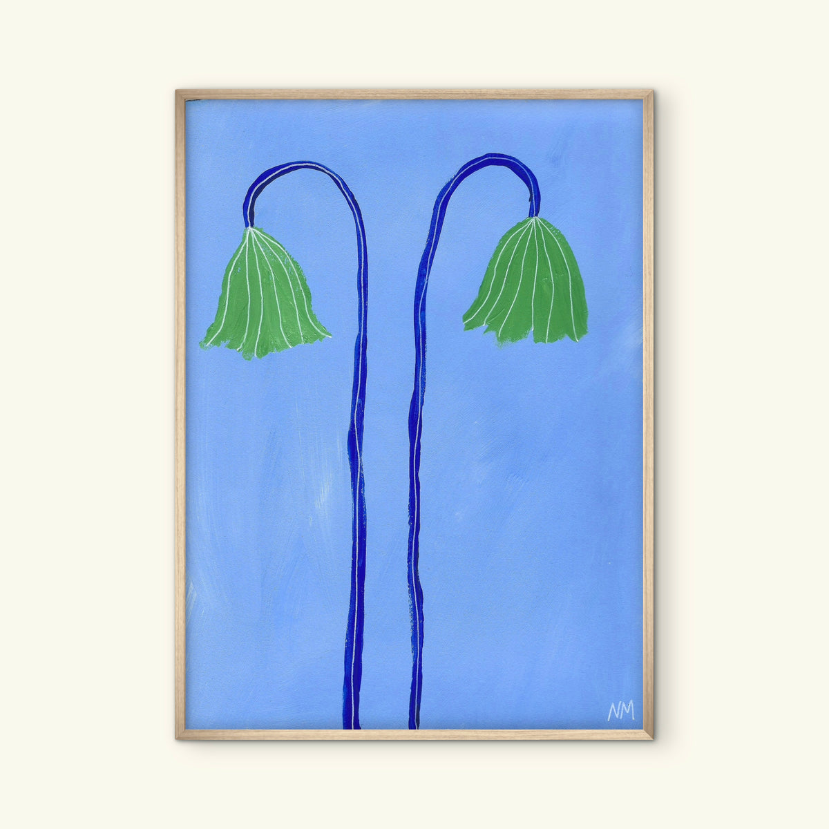 Two green flowers print.