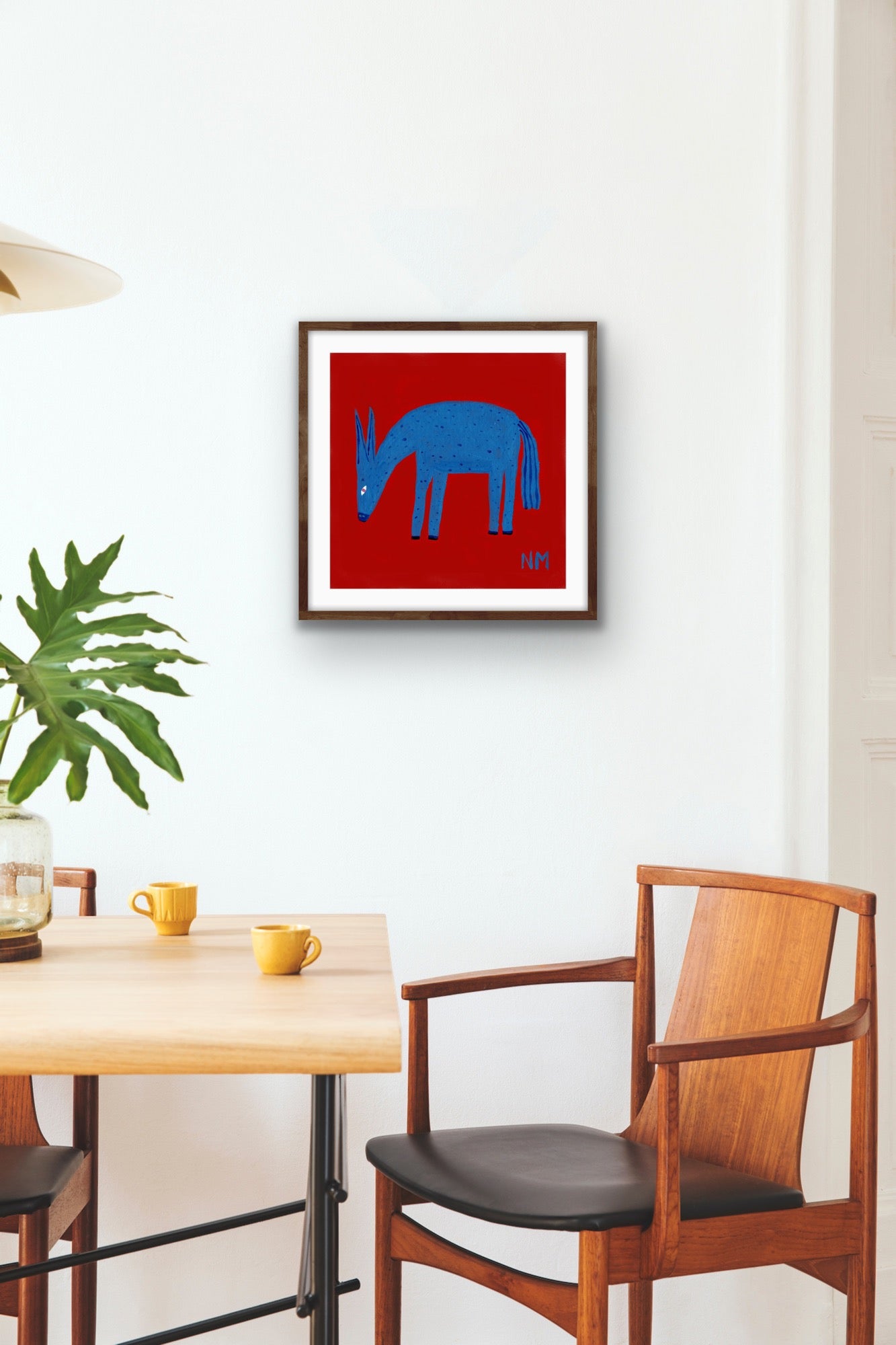 Blue donkey print.