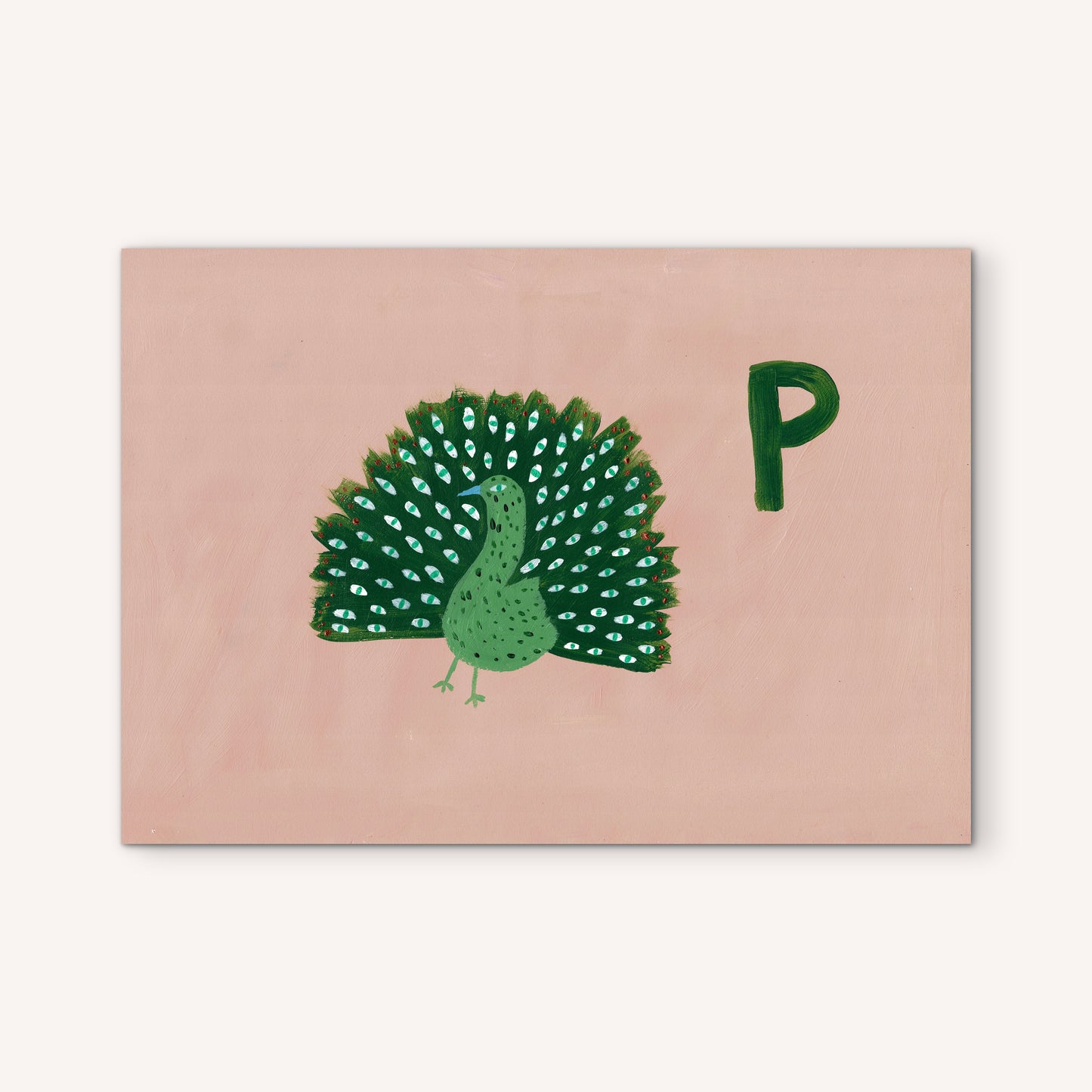 Alphabet P Peacock Print.
