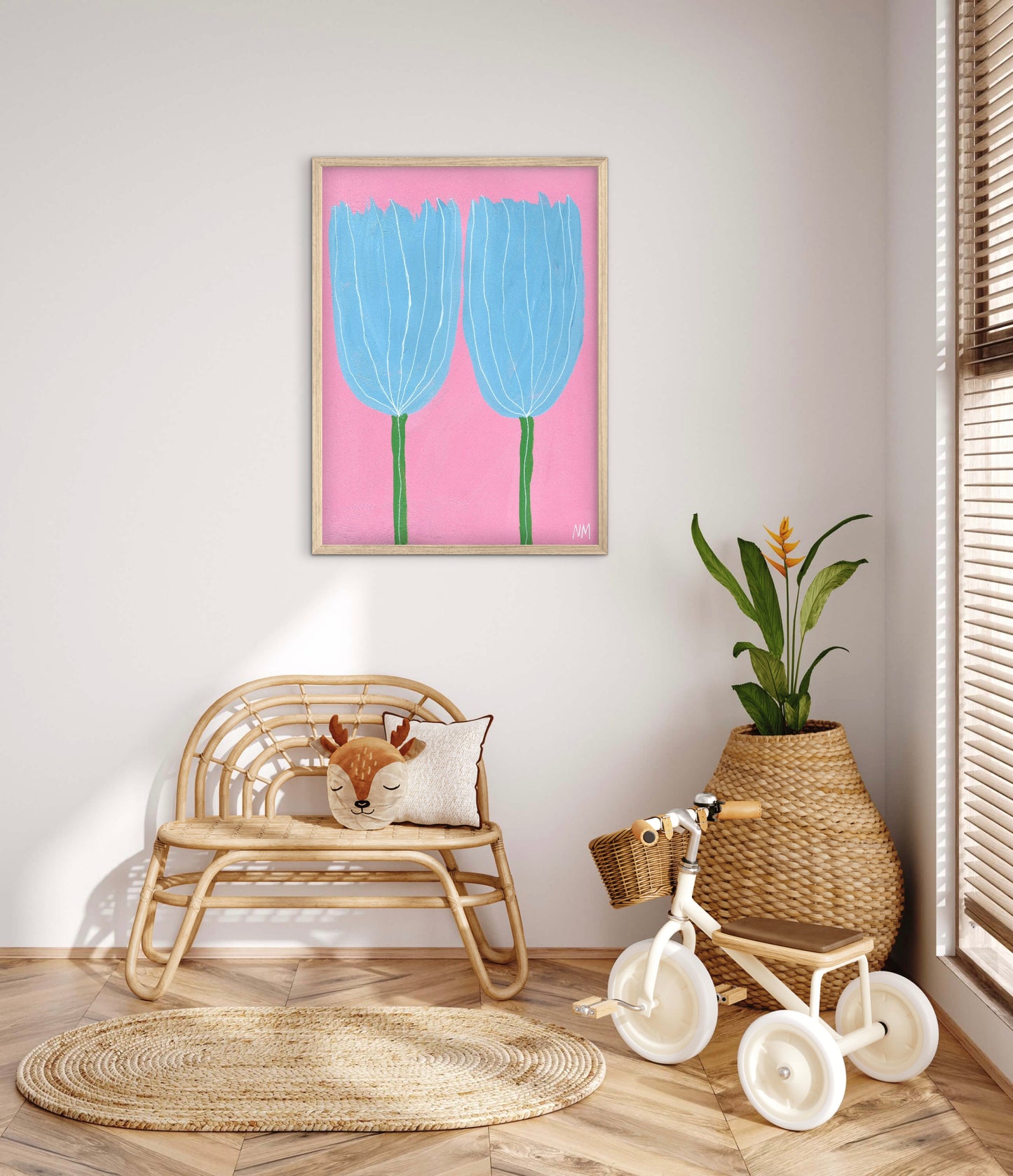 Bright tulips print.