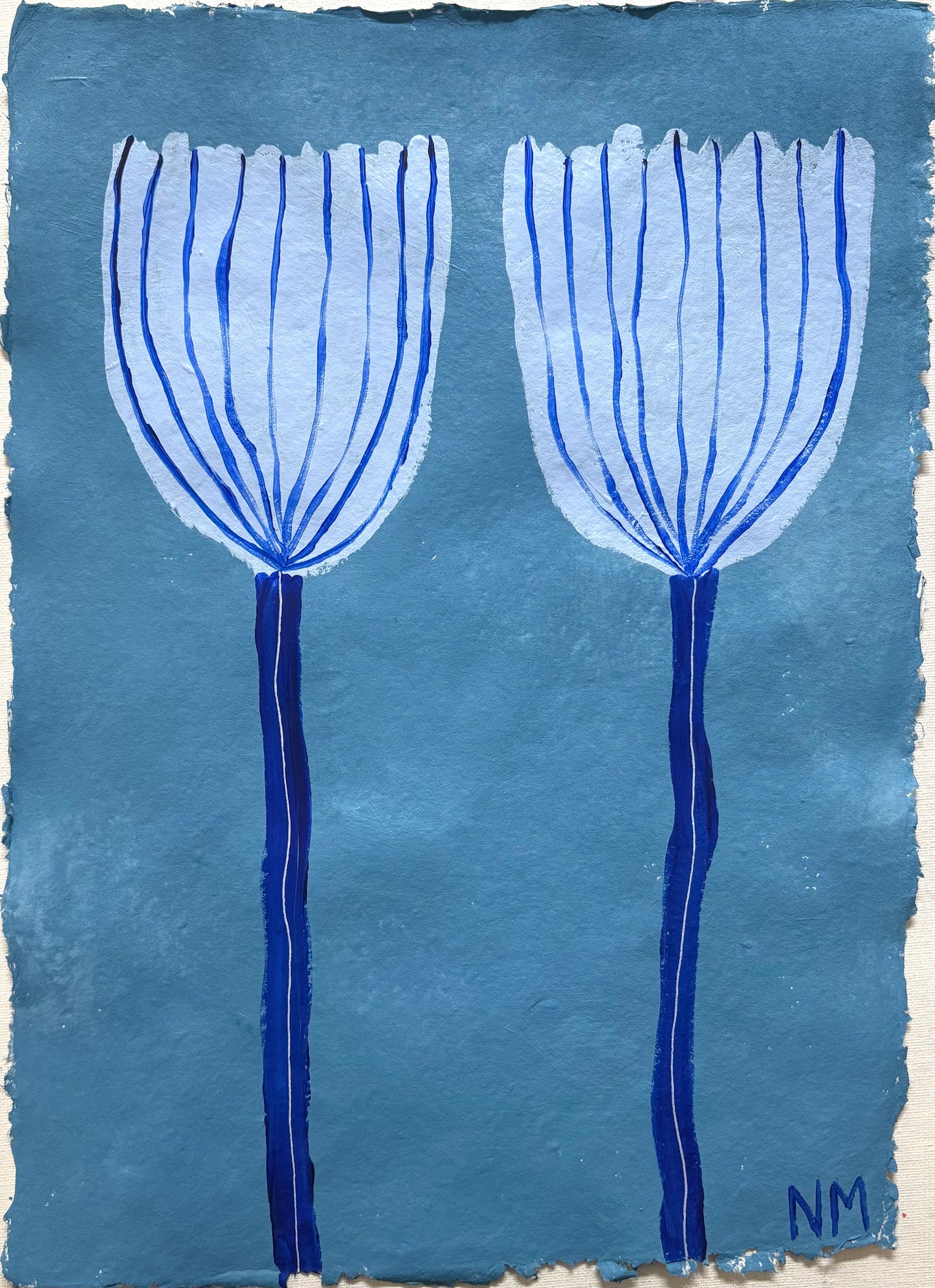 Blue flowers.