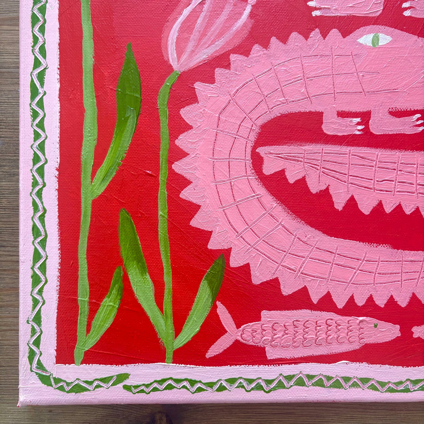 Pink crocodiles in bloom.