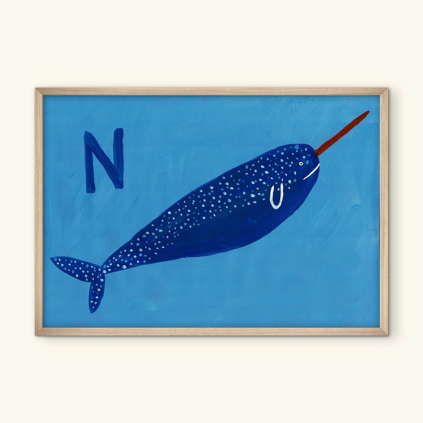 Alphabet N Narwhal Print.