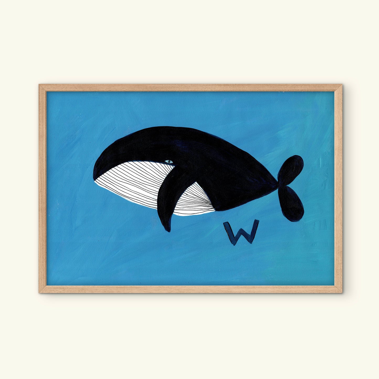 Alphabet W Whale Print.