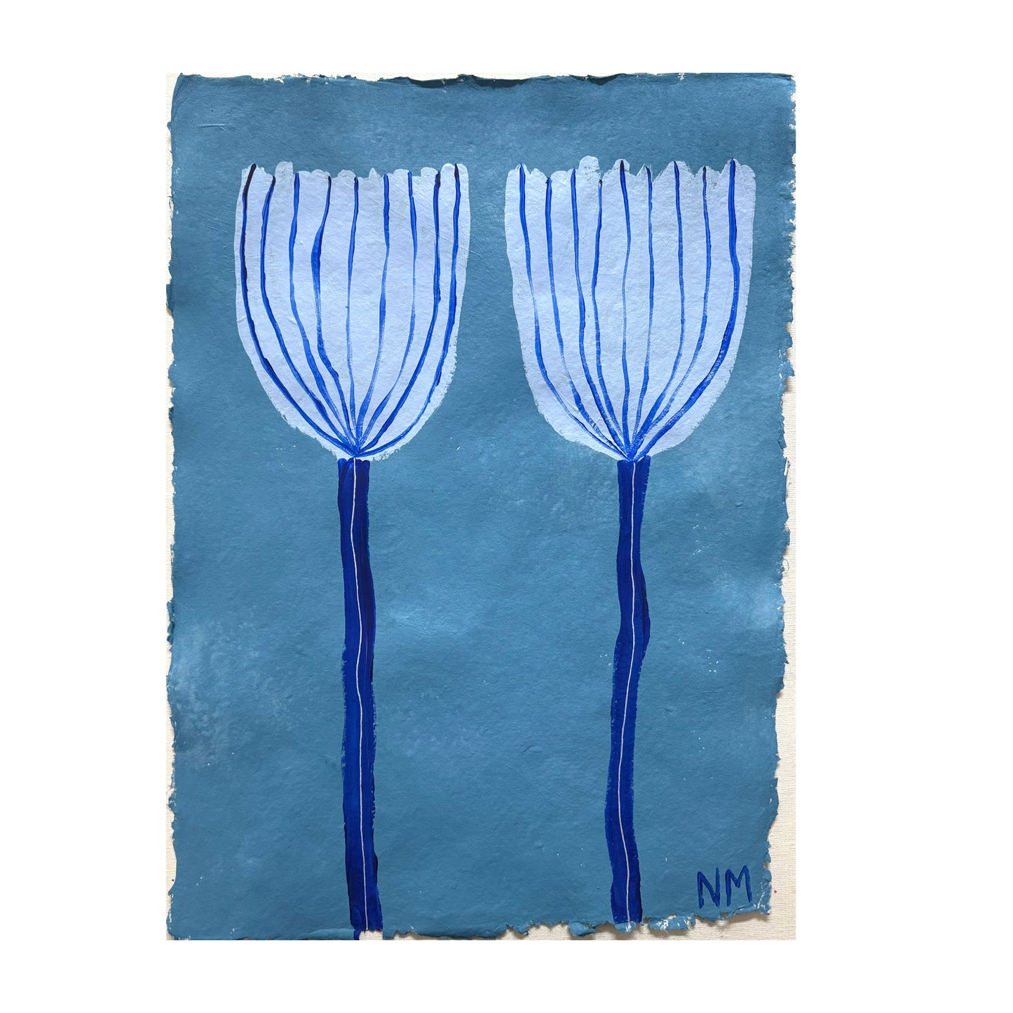 Blue flowers.