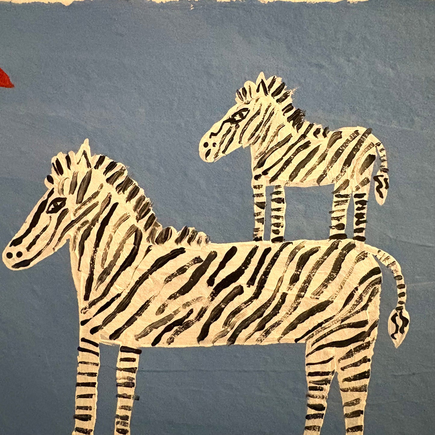Zebras in the red moon.