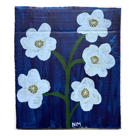 Blue flowers.