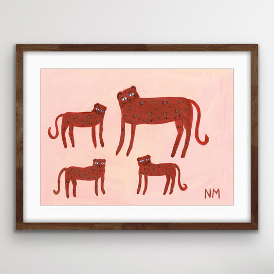 Three baby leopards print.