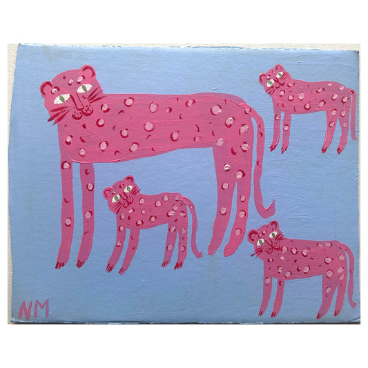 Pink leopard and babies.