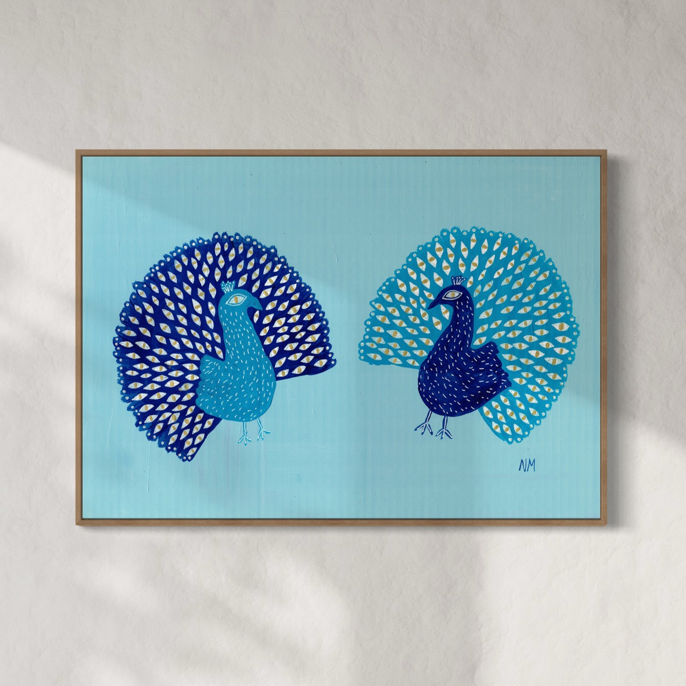 Blue peacocks