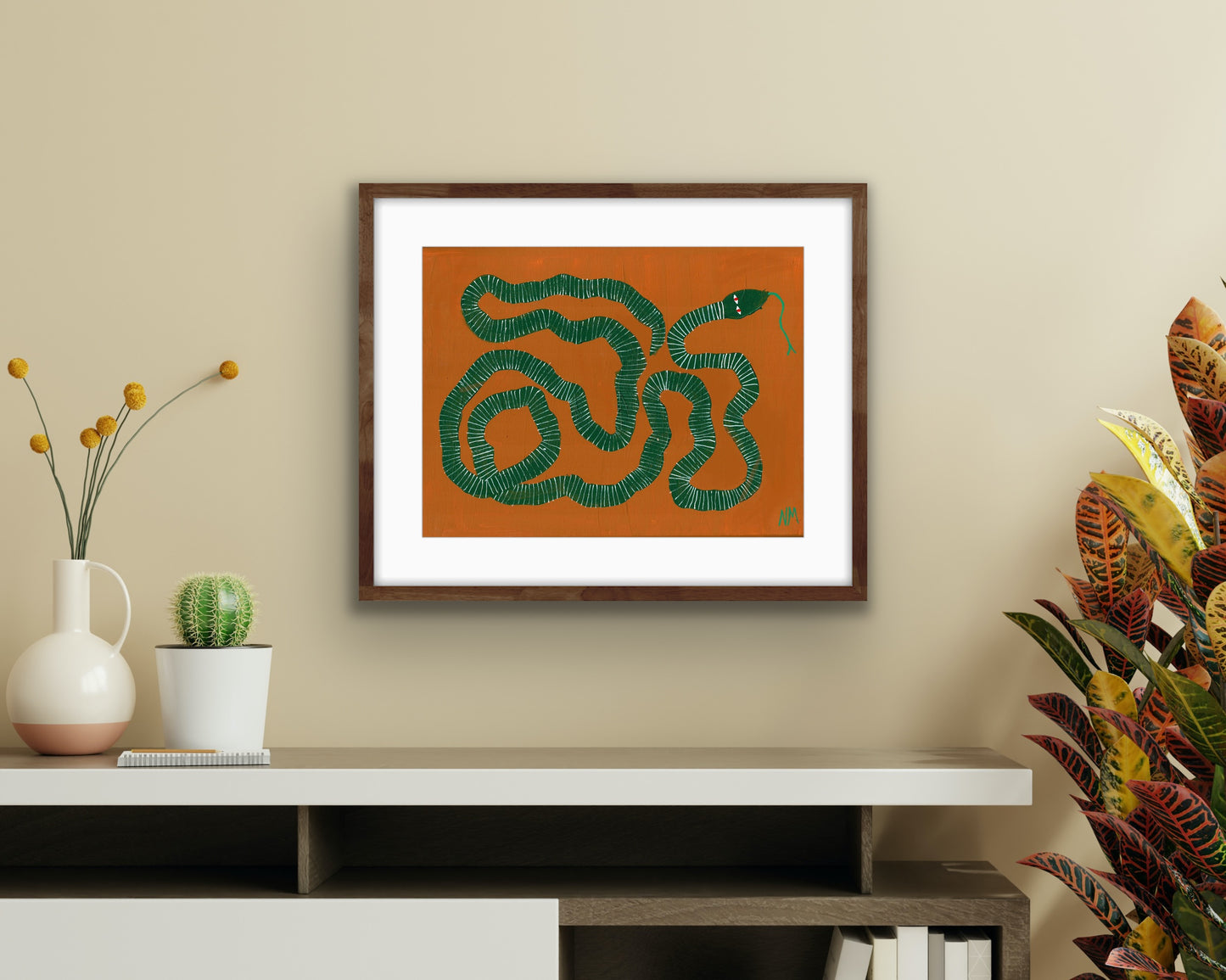 Green snake print.