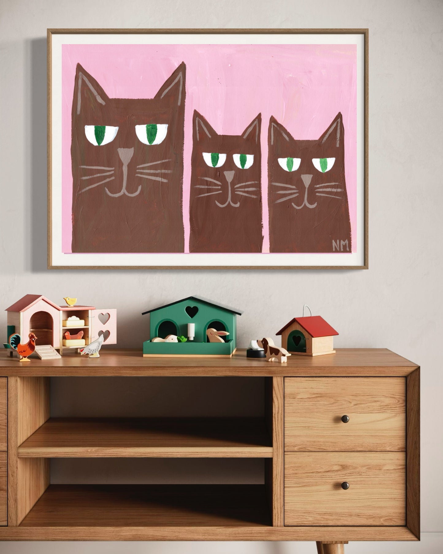 Three cats print.
