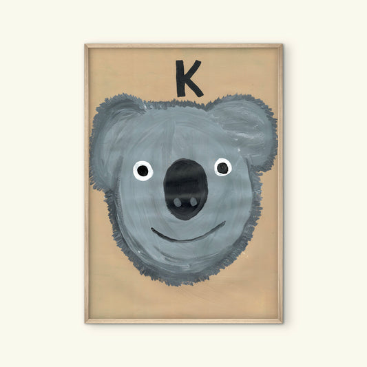 Alphabet K Koala Print.