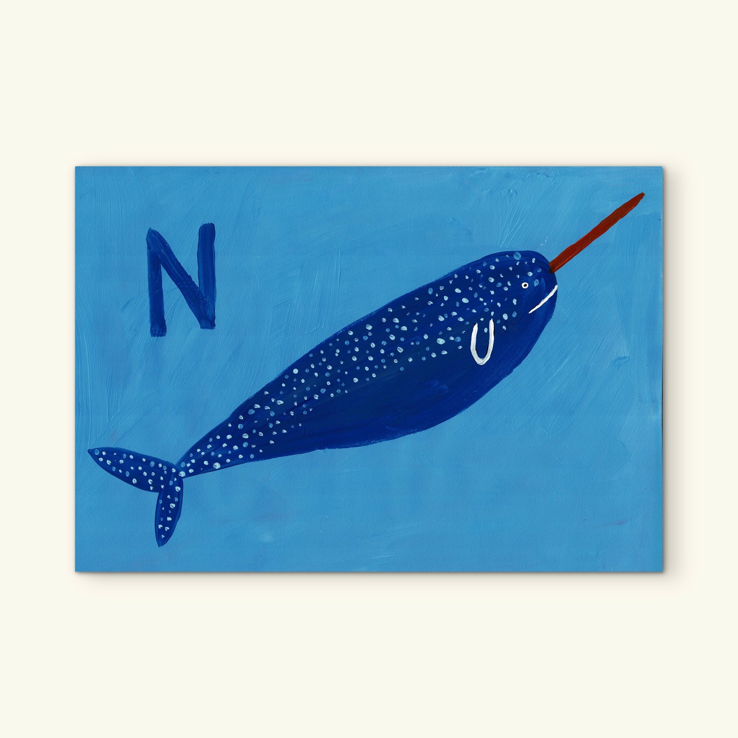 Alphabet N Narwhal Print.