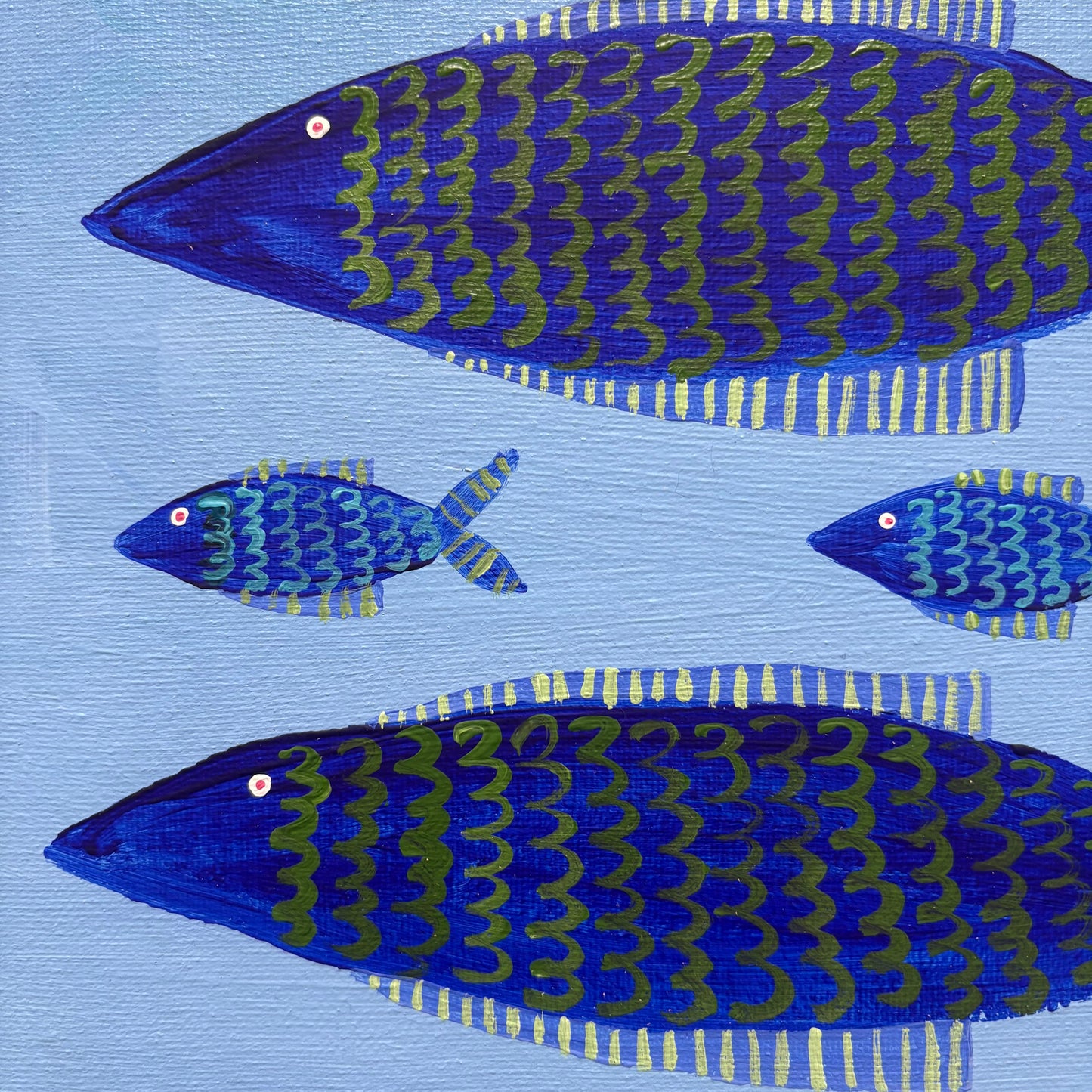 Blue fish family.
