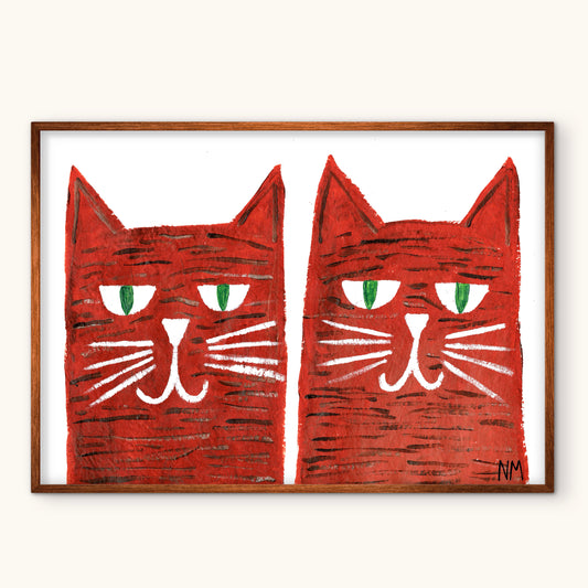 Ginger Tabby Cats Print.