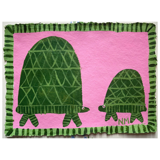 Green tortoises.