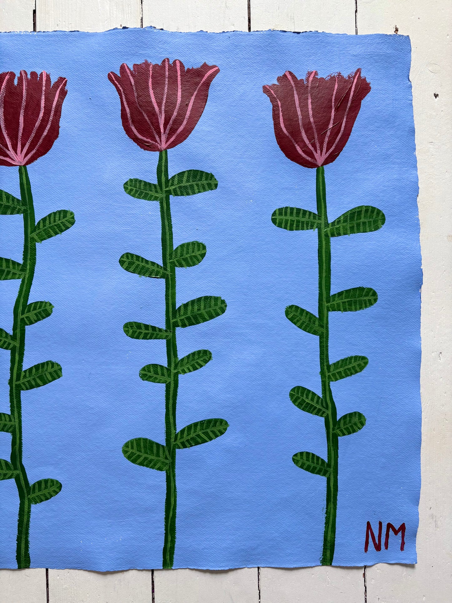 Red flowers.