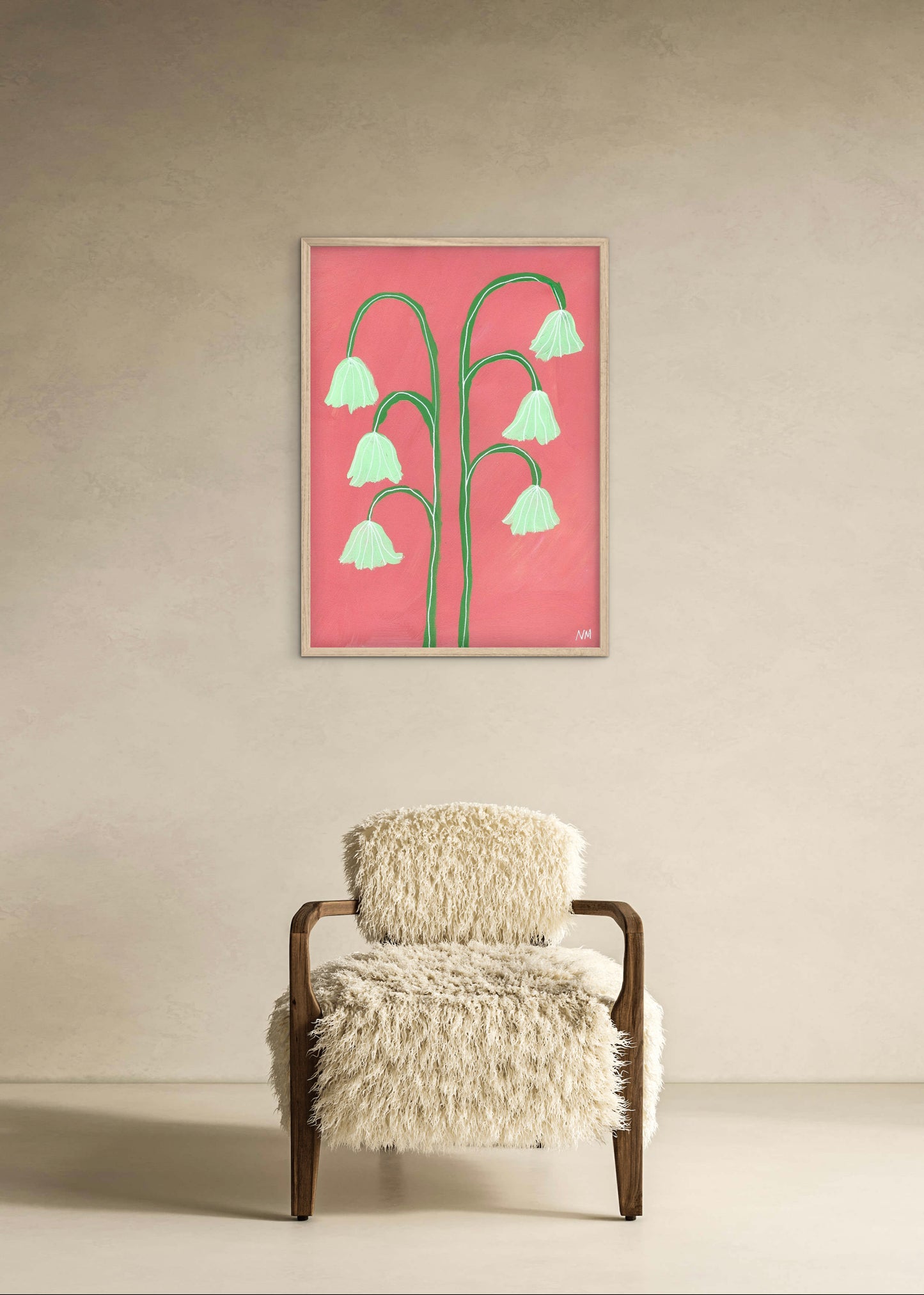 Snow drops on pink.