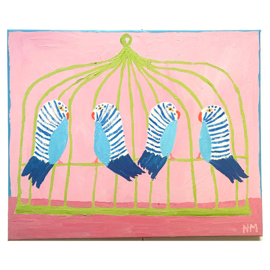 Four budgies.