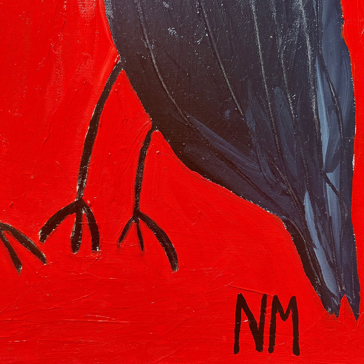Crows on red.