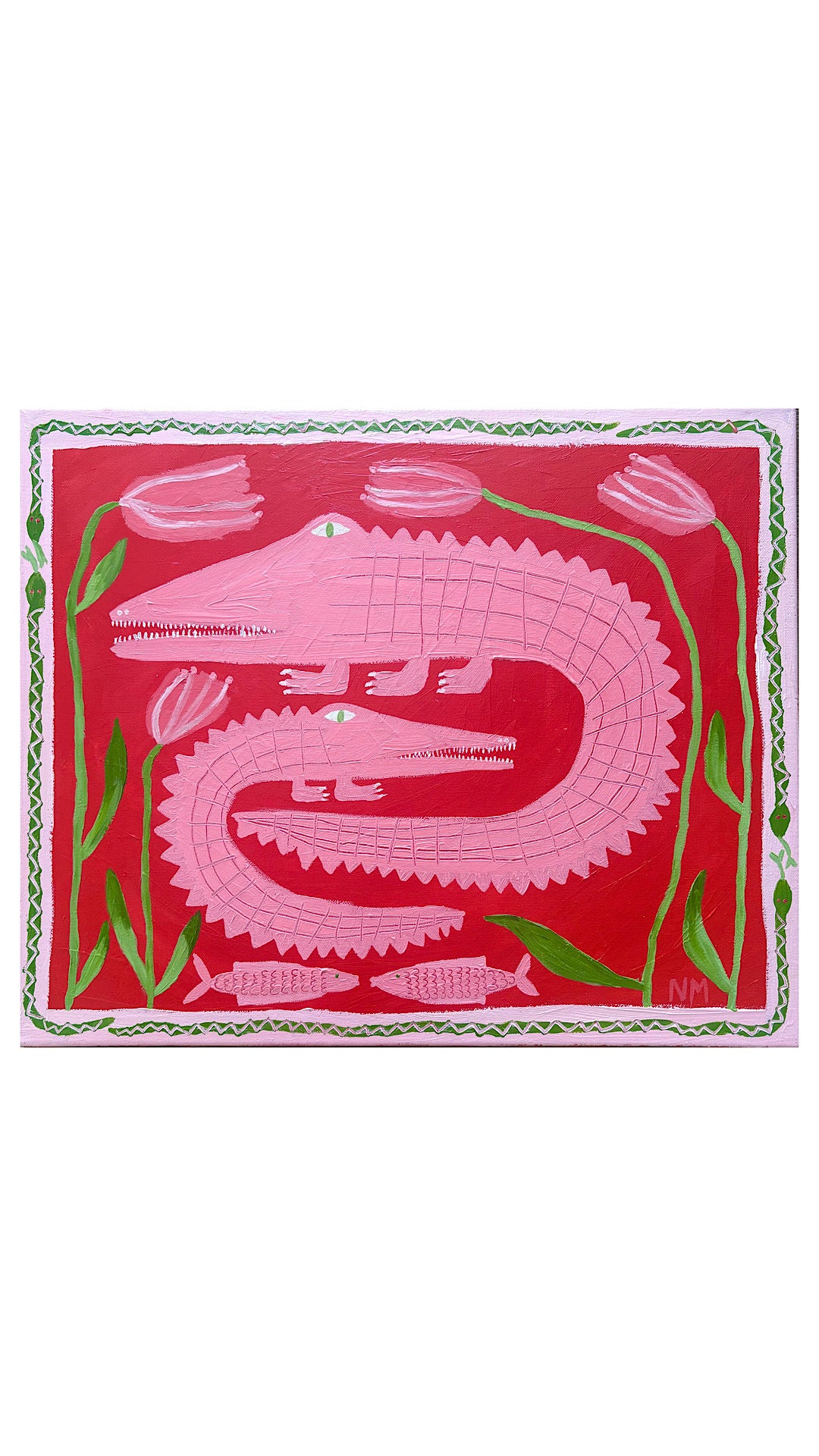 Pink crocodiles in bloom.