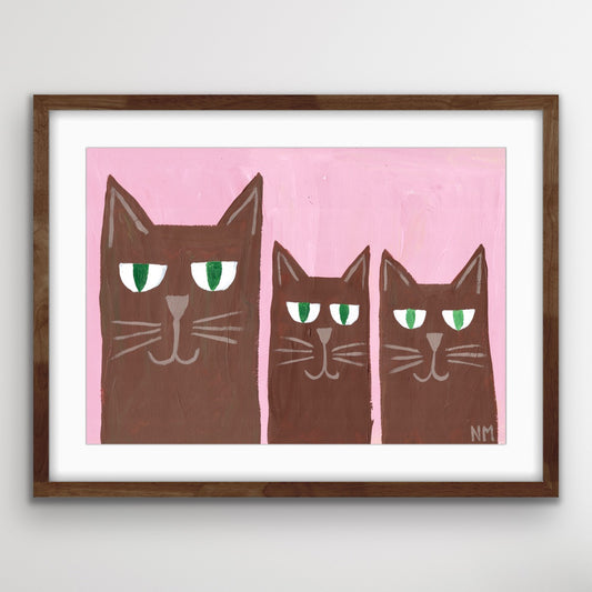 Three cats print.