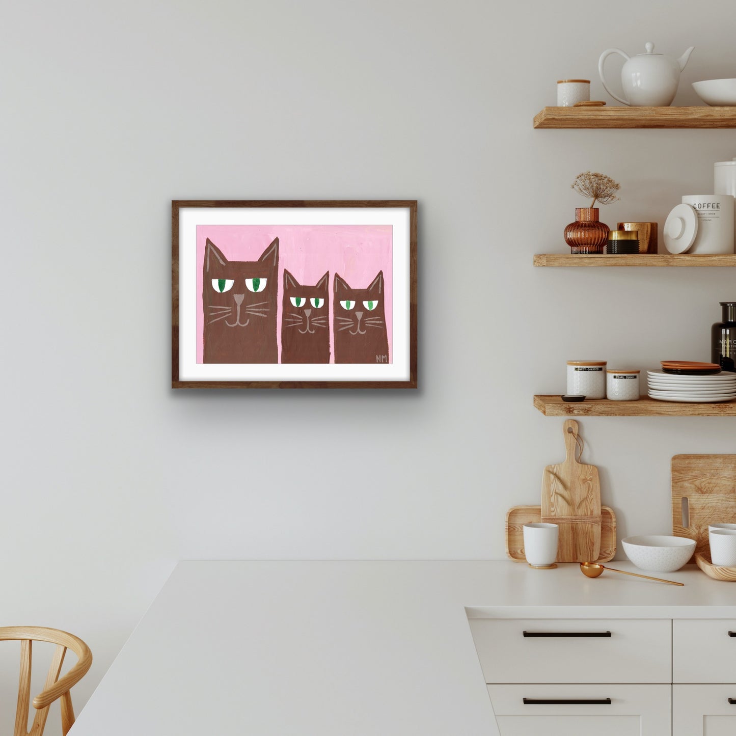 Three cats print.