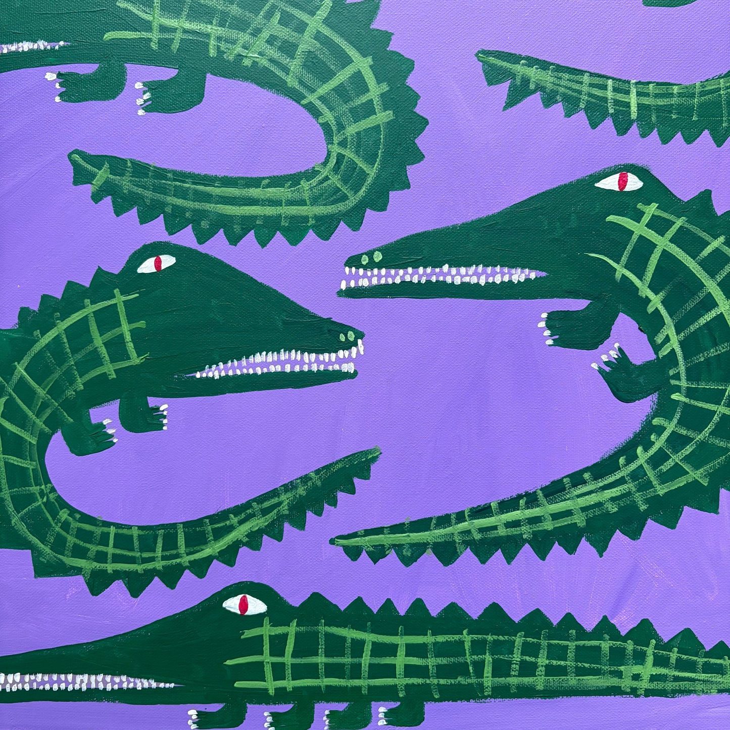 The family of five crocodiles.