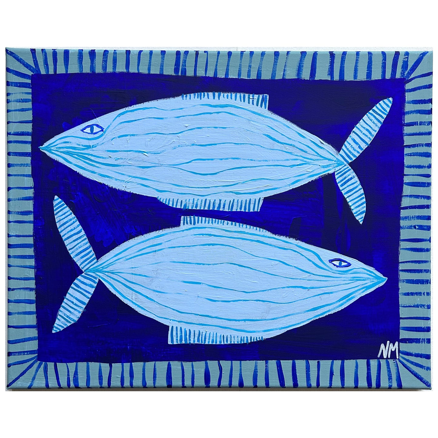 Two blue fish