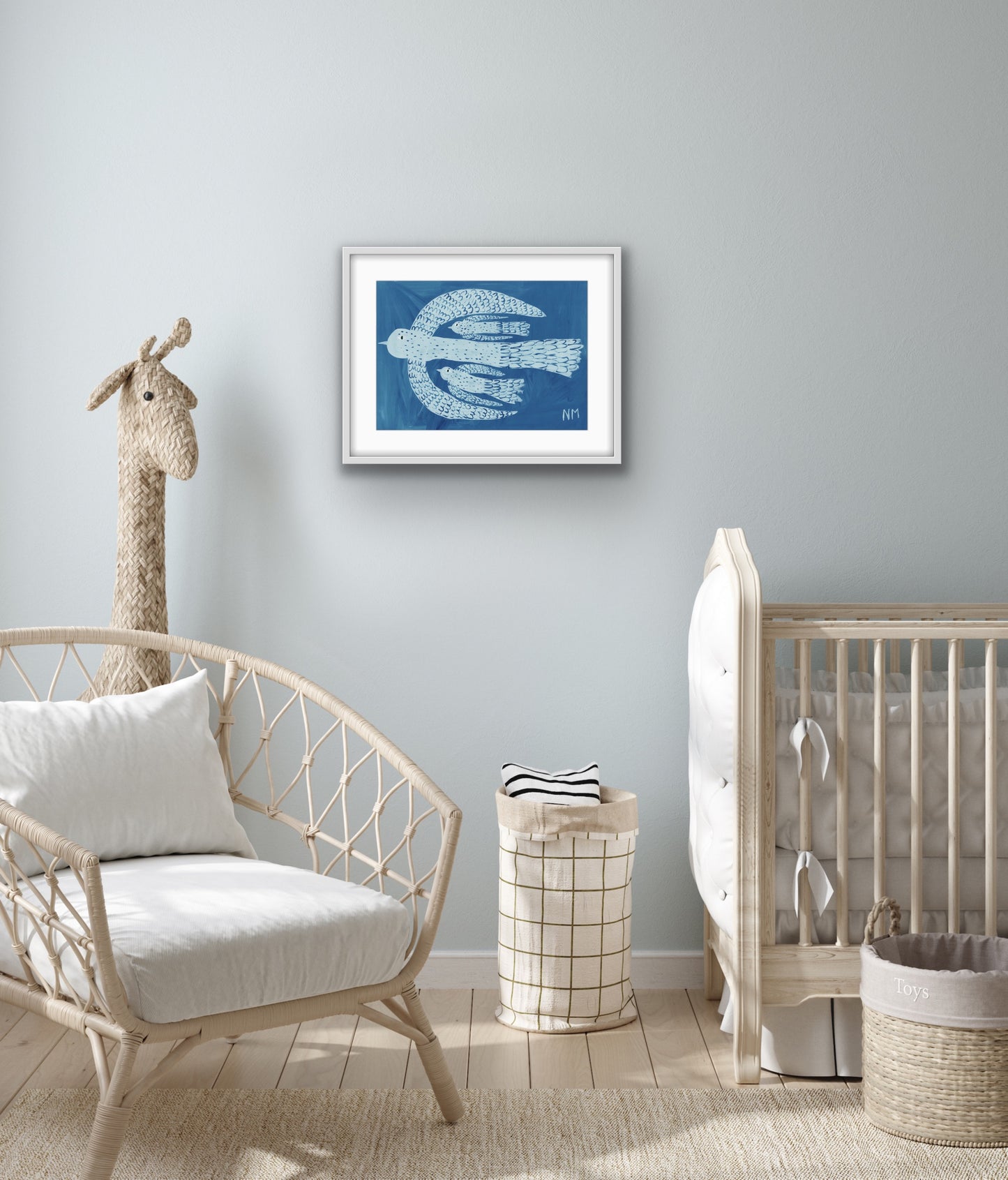 Two baby birds print.