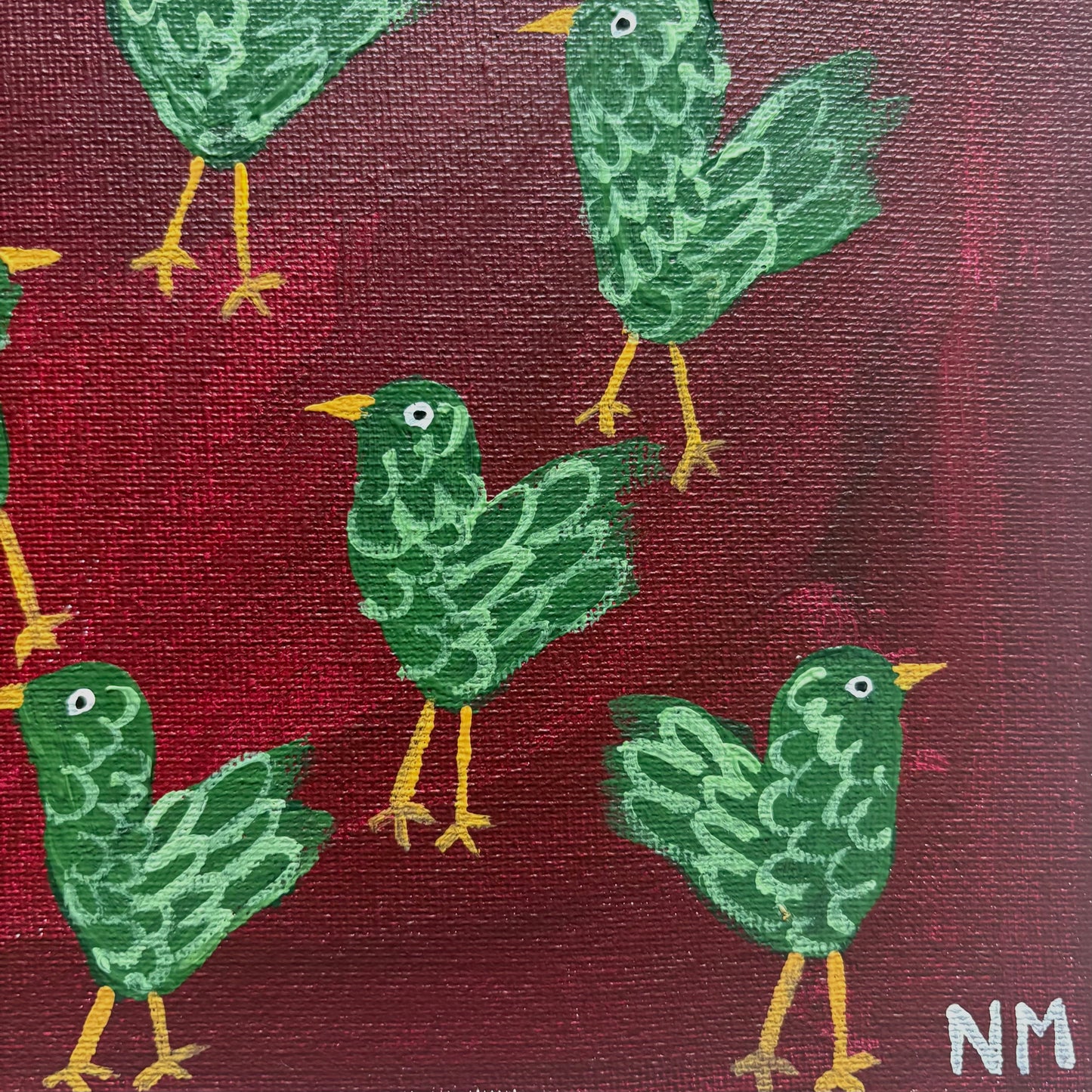 Green chickens.