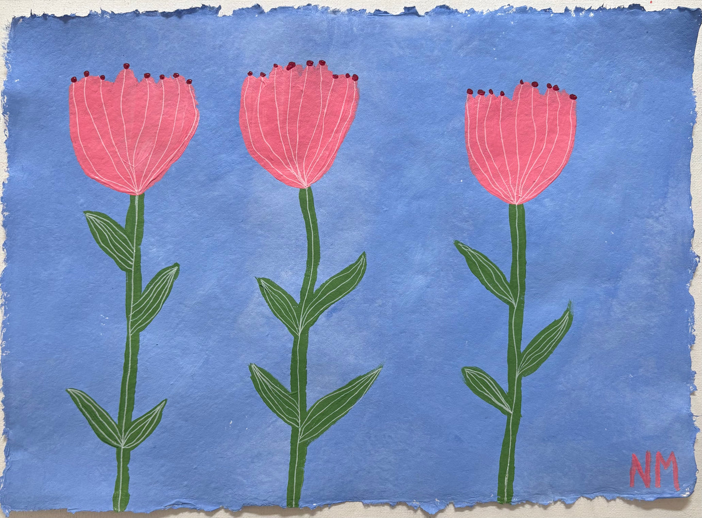 Pink flowers.