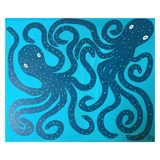 Two blue octopus