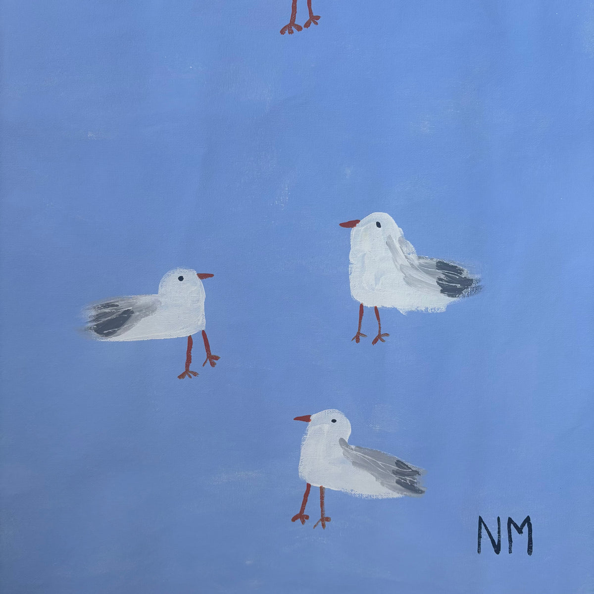 Seagulls by the sea.