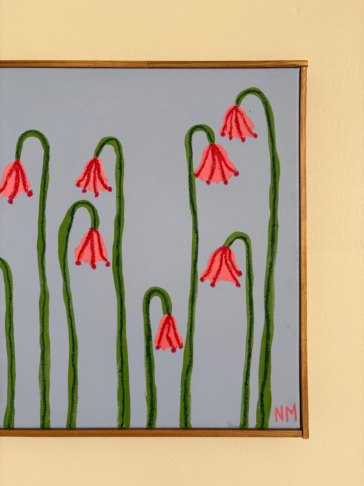 Four pink flowers.