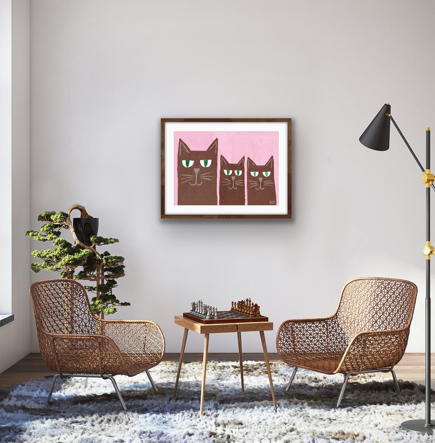 Three cats print.