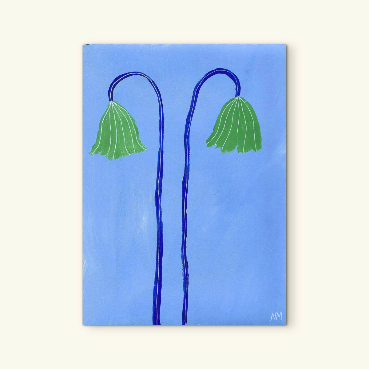 Two green flowers print.