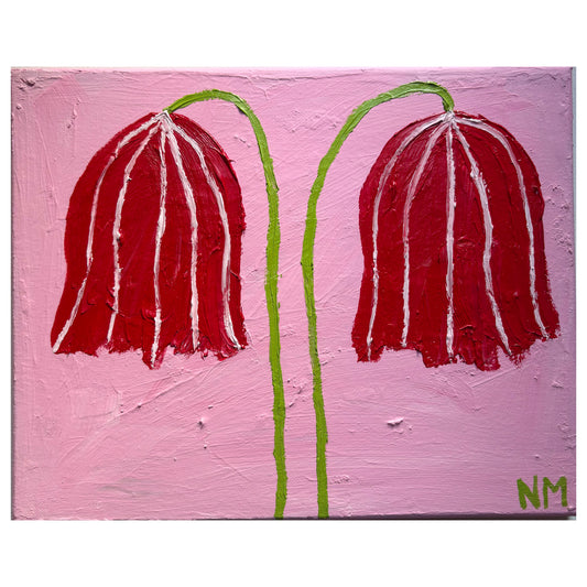 Two red flowers.