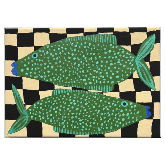 Green spotty fish.