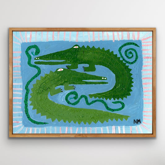 Crocodiles and snakes print.