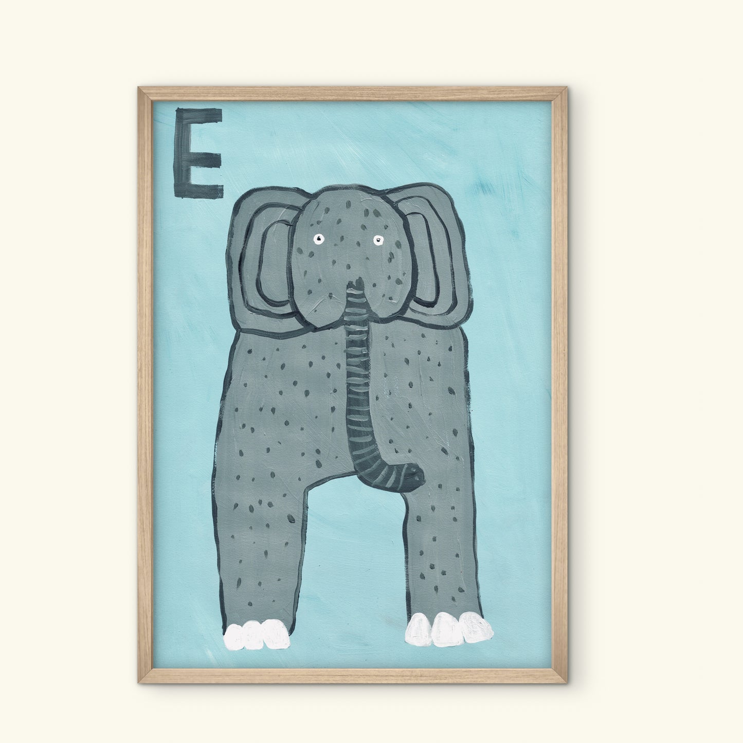 Alphabet E Elephant Print.