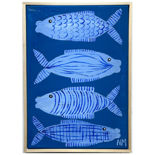 Four blue fish.