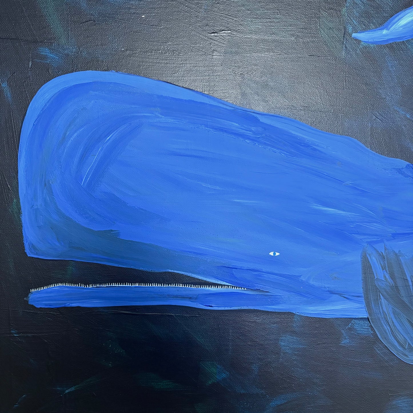 Whale in the deep blue sea.