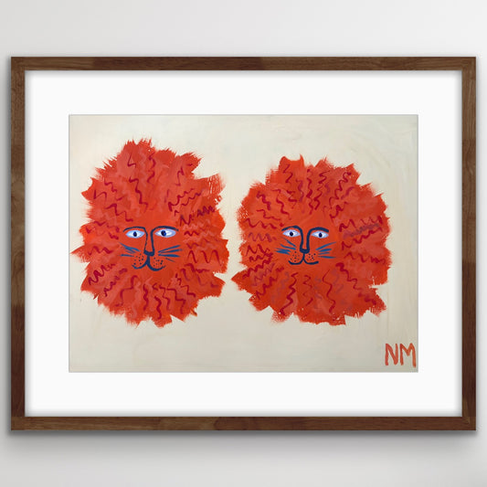 Two lions print.