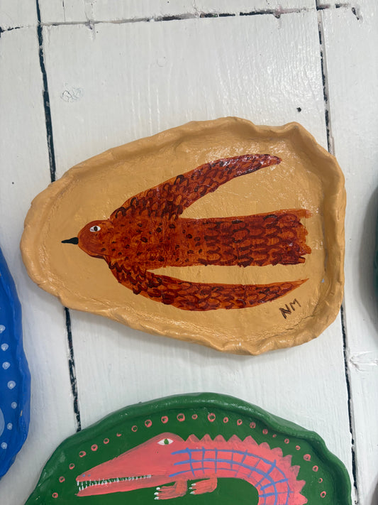 Brown bird wall plate.
