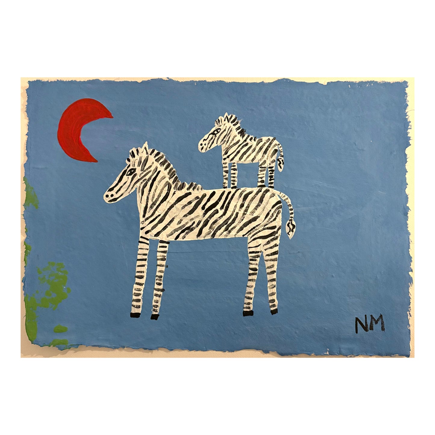 Zebras in the red moon.