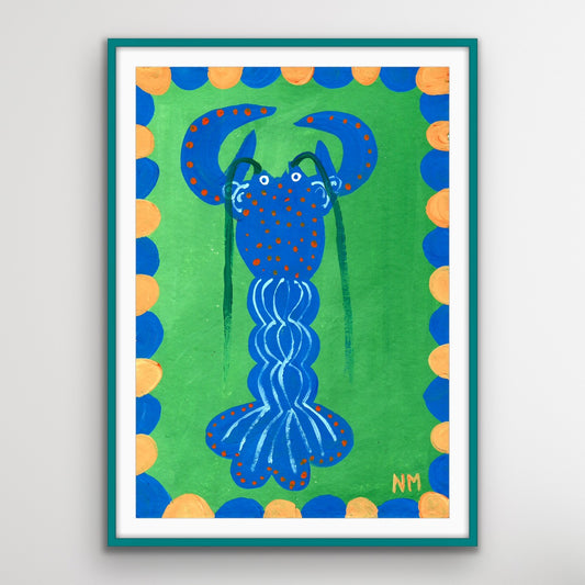 Blue lobster print.