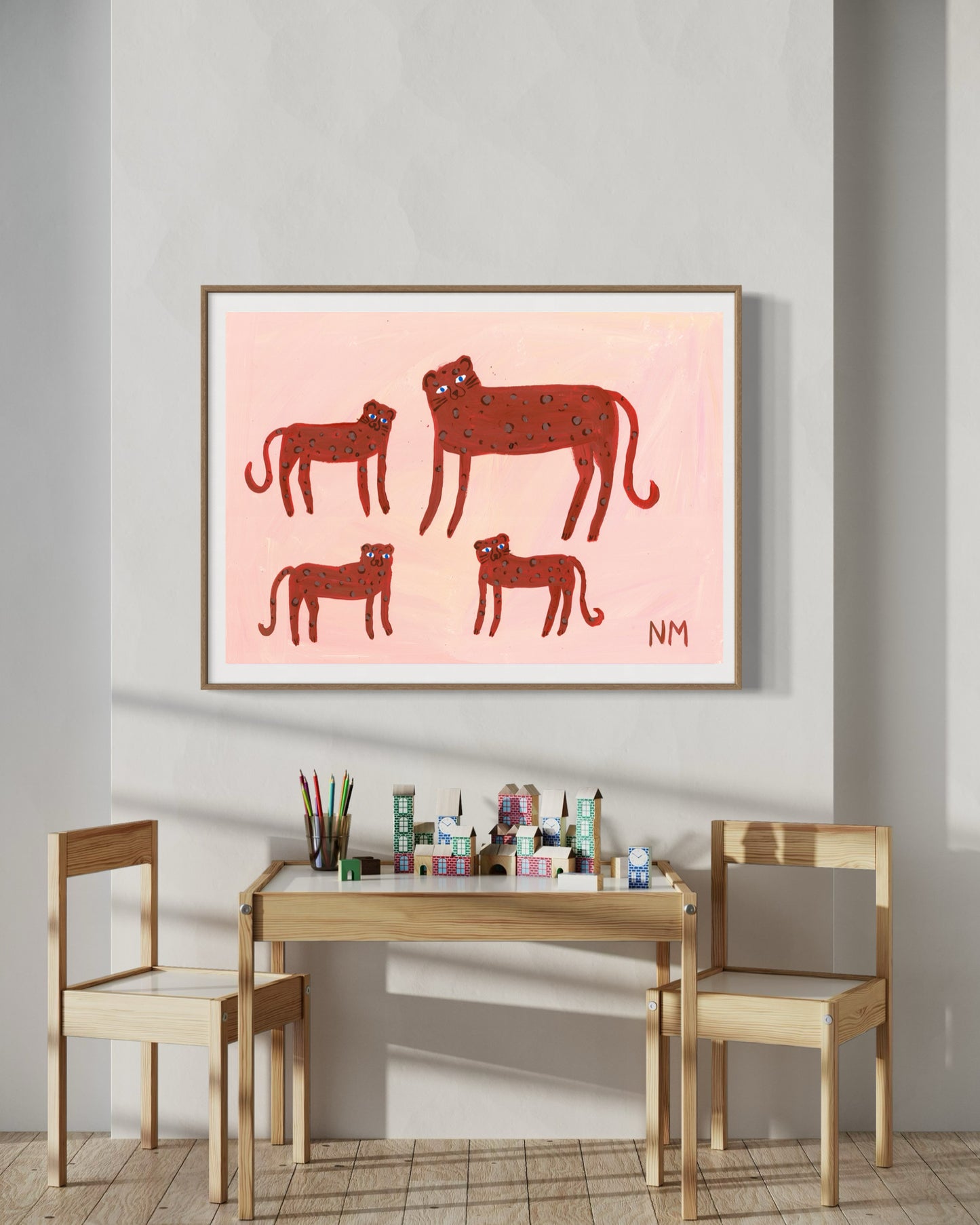 Three baby leopards print.