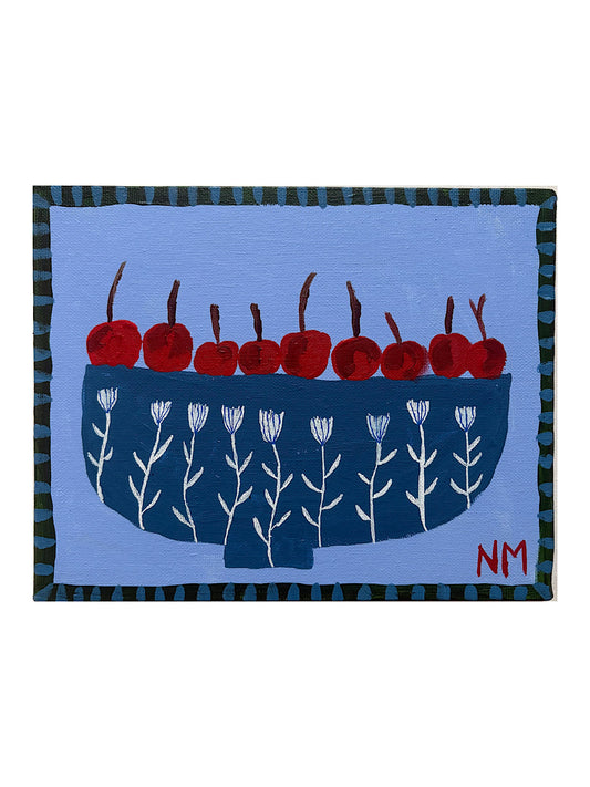Flower bowl of cherries.